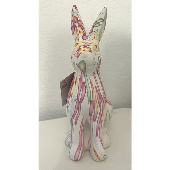 Laura Ashley Trendy Modern Porcelain PASTEL Flower Print EASTER BUNNY - Picture 4 of 4